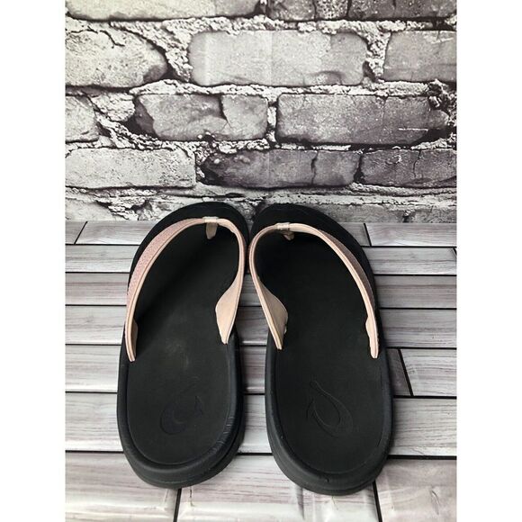 OluKai Ohana Pink Synthetic Black Flip Flops Beach Sandals Women Sz 11M US/41EU - Picture 10 of 16